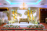 White Pink & Gold Settee Back Decoration - Romantic Wedding Backdrop Sri Lanka